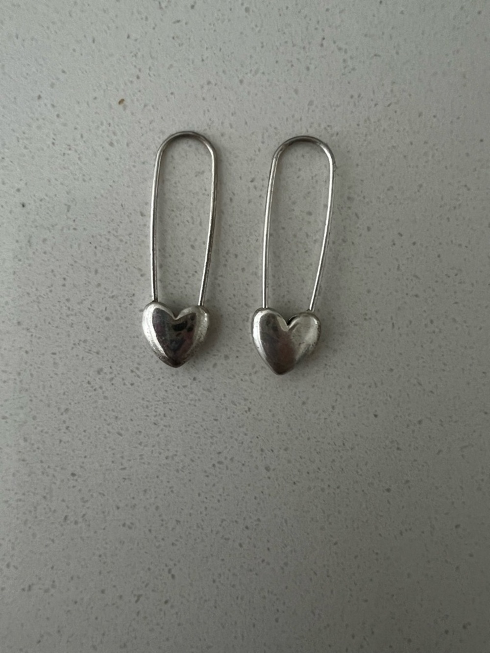 Lucky Brand Silver Heart Drop Hoop Earrings - Women's Jewelry